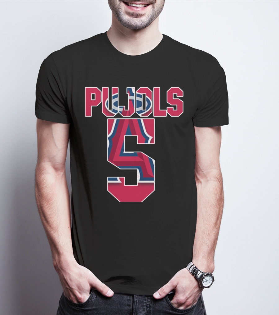 Pujols 5 Los Angeles Angels Baseball Icon Albert Pujols T-Shirt