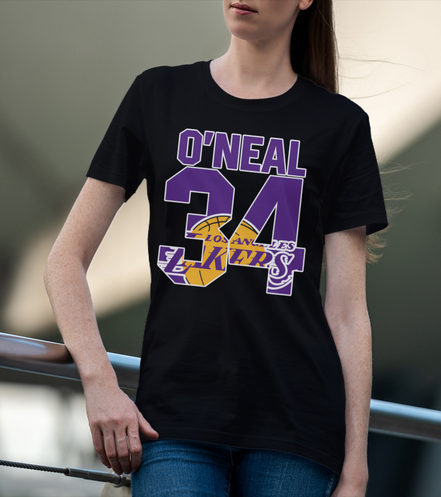 O'neal 34 Los Angeles Lakers Shaquille O'neal Basketball Legends T-Shirt