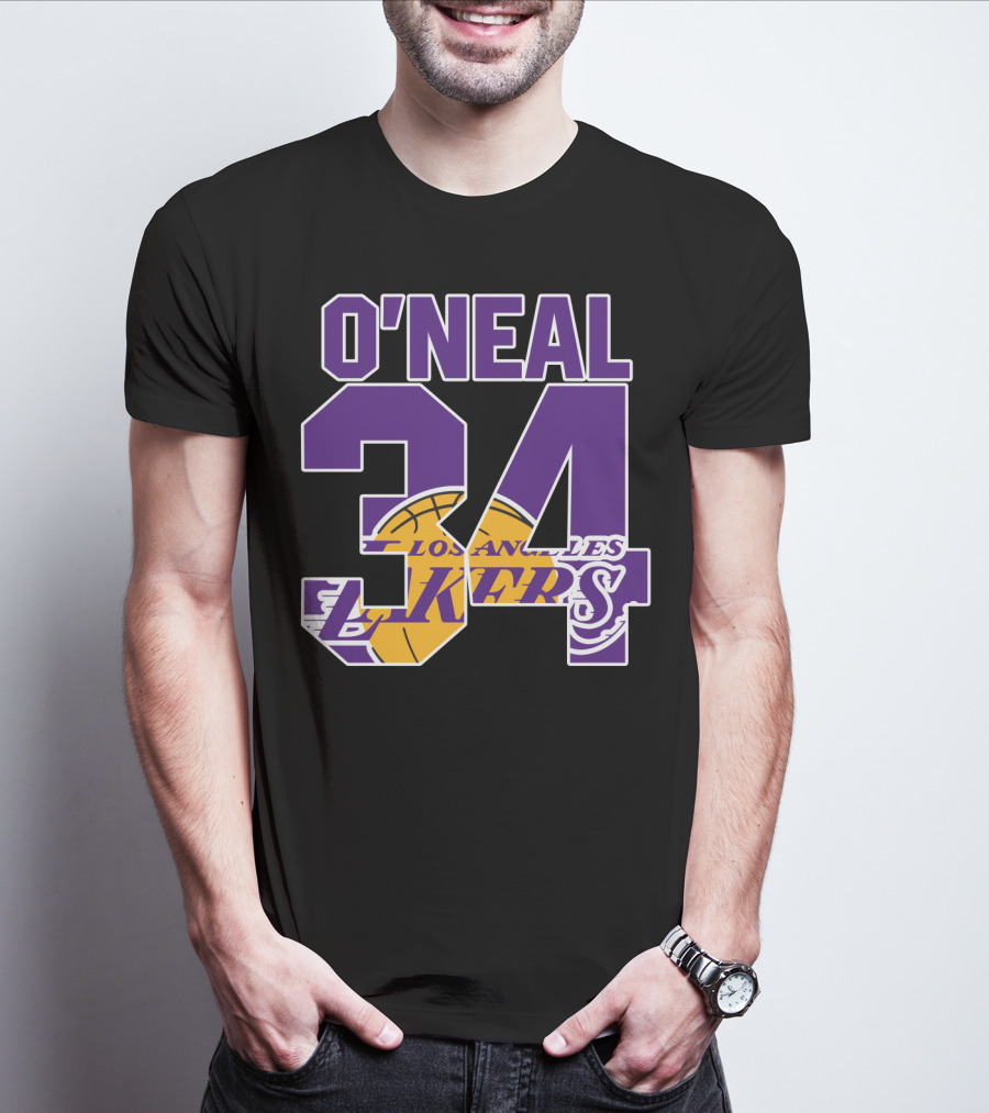 O'neal 34 Los Angeles Lakers Shaquille O'neal Basketball Legends T-Shirt