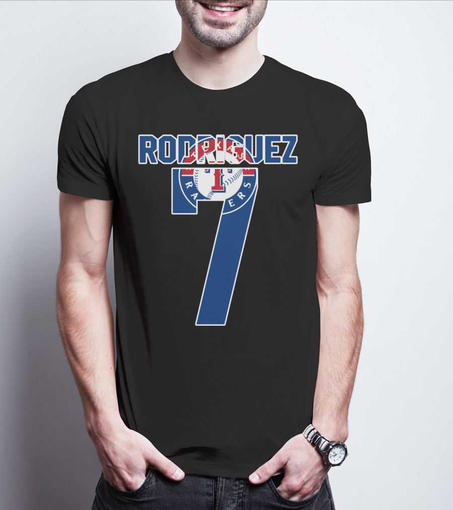Rodriguez Texas Rangers Number 7 Baseball T-Shirt