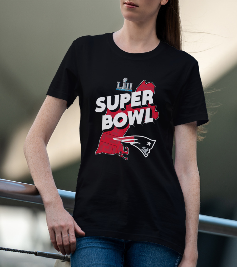 Super Bowl Liii New England Patriots Map T-Shirt