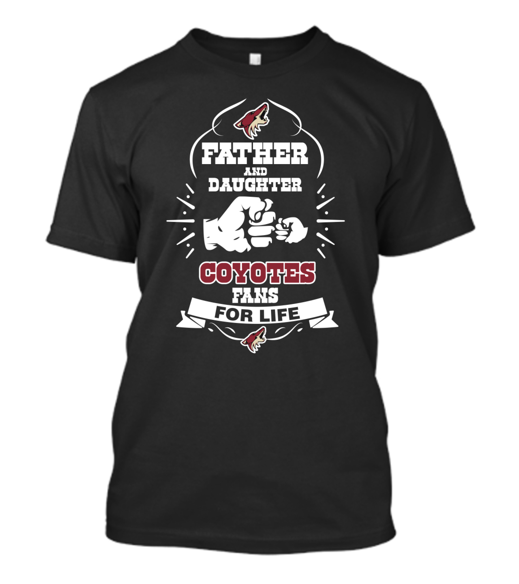 Father And Daughter Coyotes Fans For Life Arizona Coyotes Enthusiasts T-Shirt