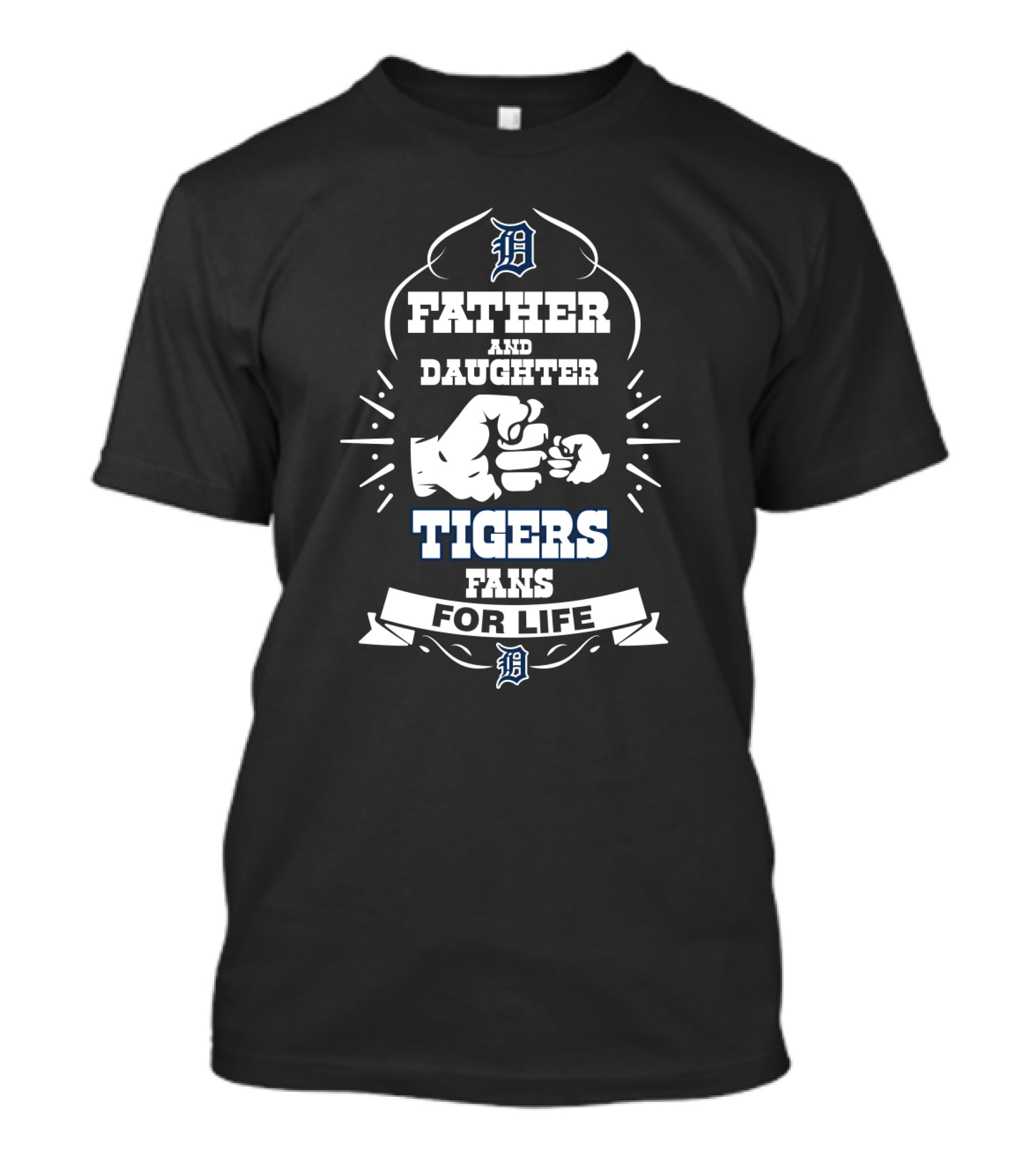 Father And Daughter Tigers Fans For Life Detroit Tigers Symbol Fist Bump T-Shirt