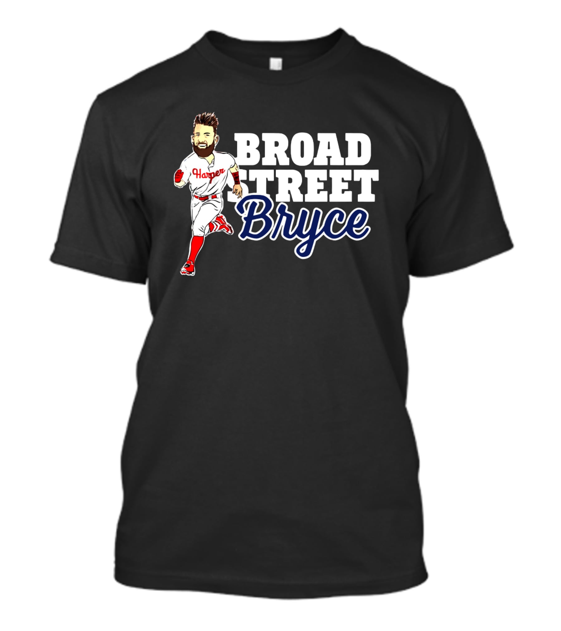 Broad Street Bryce Harper Phillies Baseball Running T-Shirt