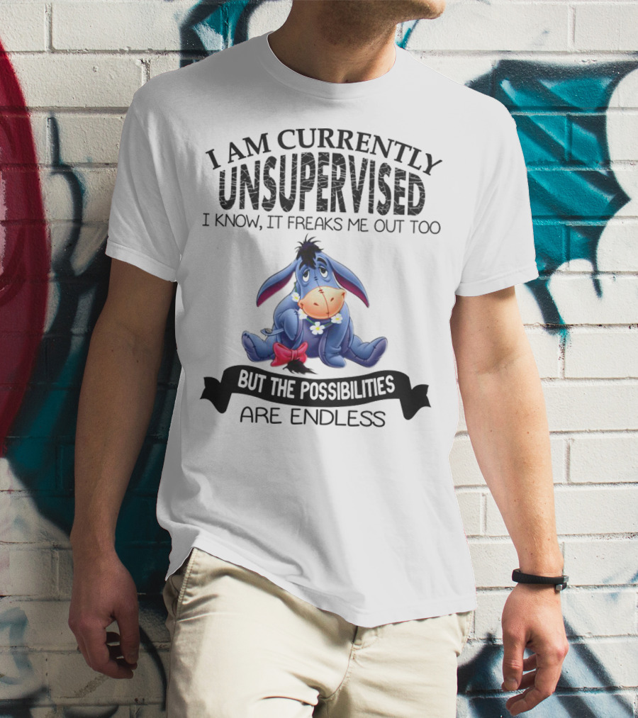 Eeyore Currently Unsupervised I Know It Freaks Me Out Too But The Possibilities Are Endless T-Shirt