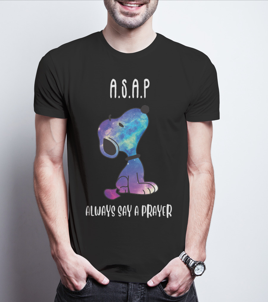 Snoopy Galaxy A.S.A.P. Always Say A Prayer T-Shirt