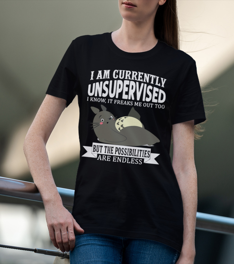 I Am Currently Unsupervised Totoro I Know It Freaks Me Out Too But The Possibilities Are Endless T-Shirt