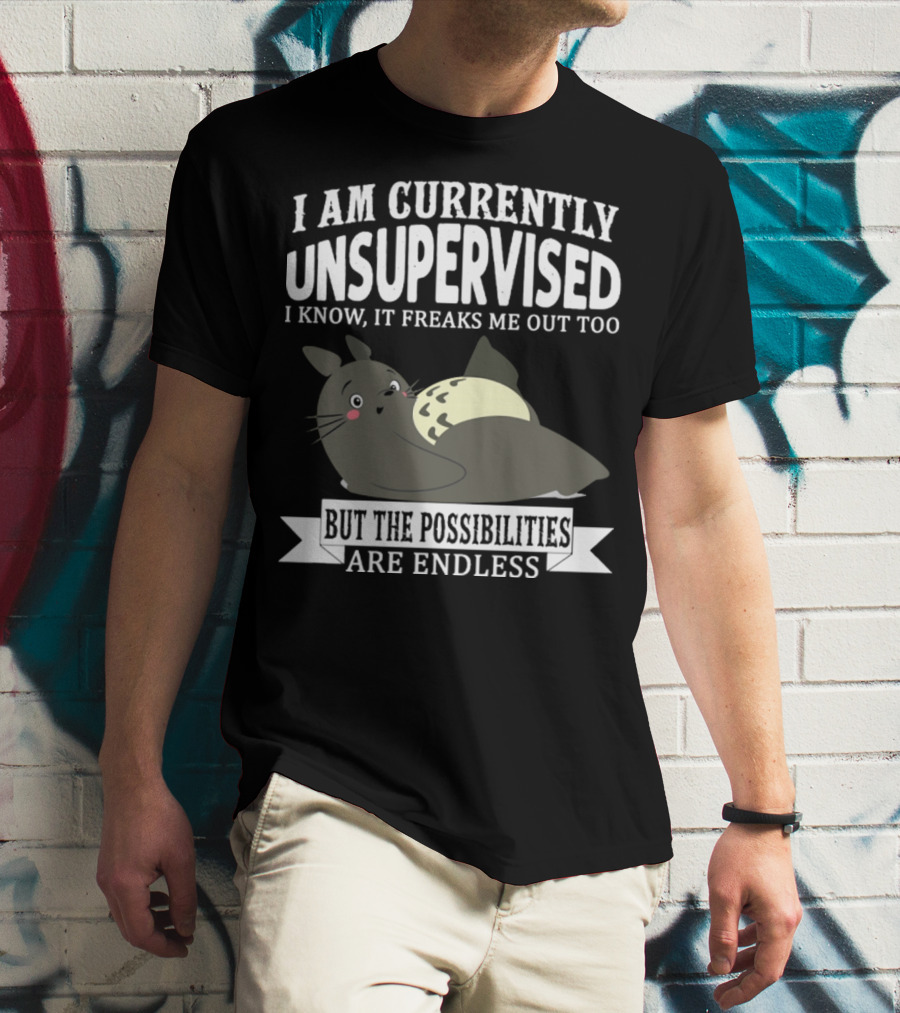 I Am Currently Unsupervised Totoro I Know It Freaks Me Out Too But The Possibilities Are Endless T-Shirt