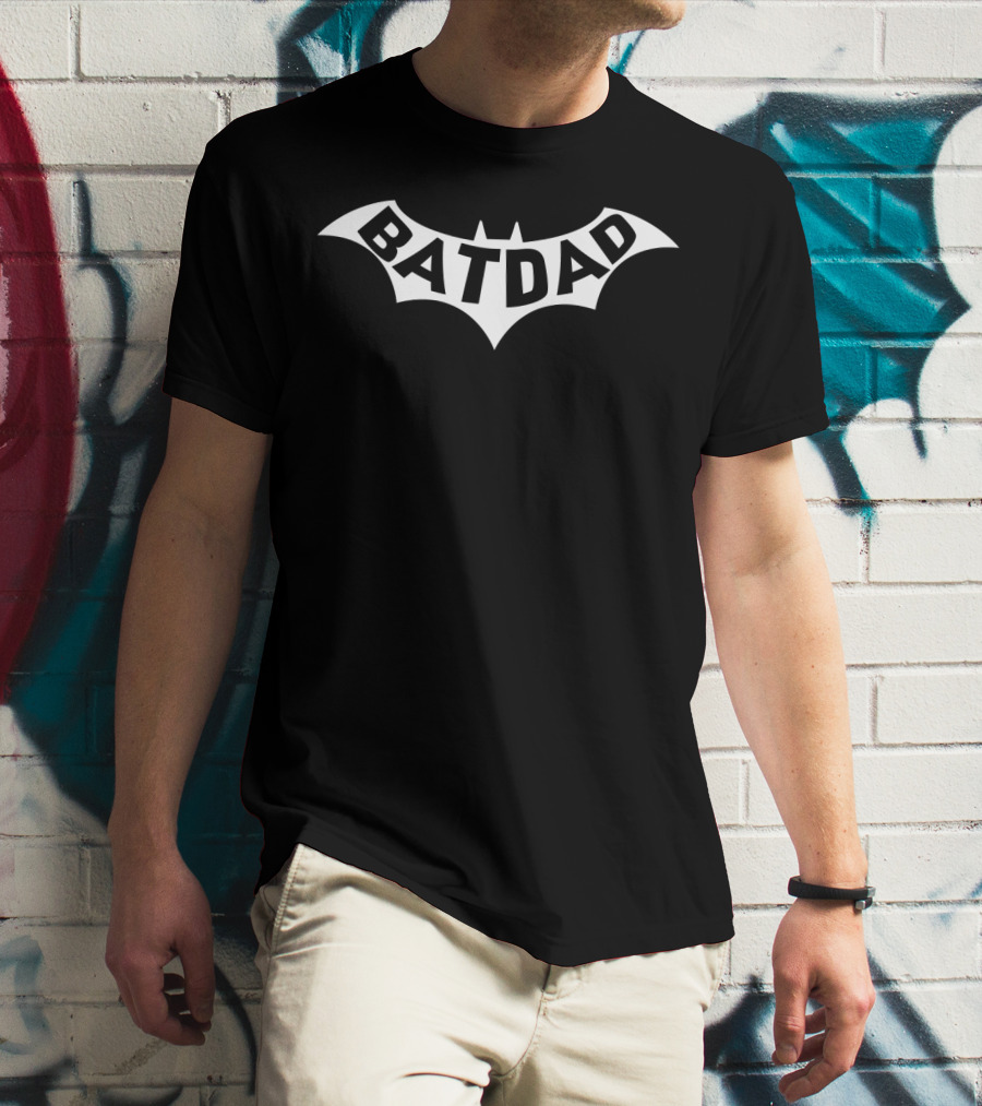 Batman BatDad Classic Emblem Symbol Text T-Shirt