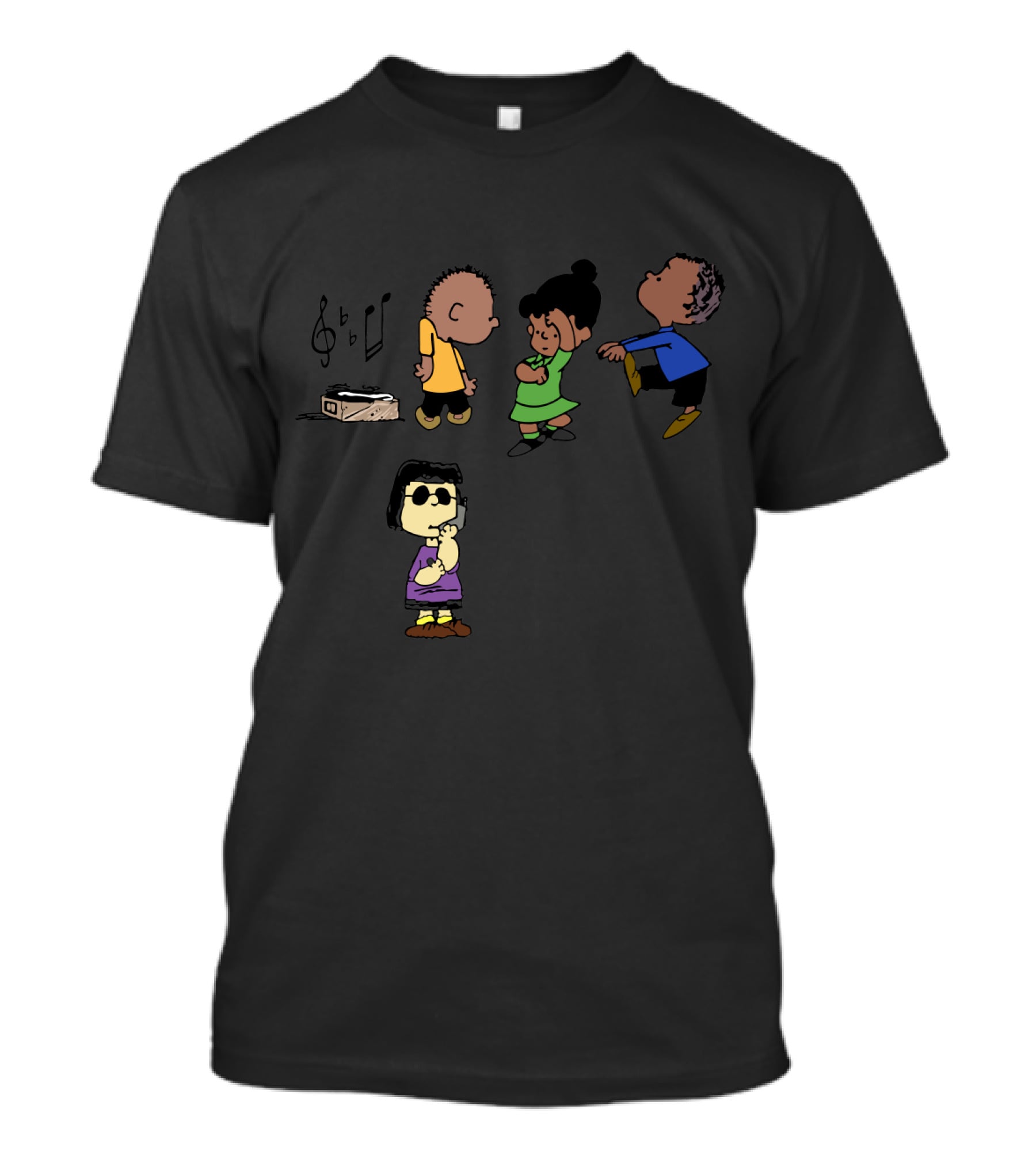 Bbq Snitch Dancing Peanuts Characters Music Notes T-Shirt