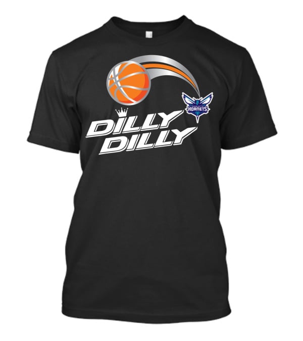Charlotte Hornets Dilly Dilly Basketball Logo With Orange Ball And Crown T-Shirt