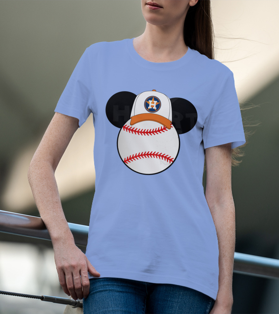 Houston Astros Mickey Mouse Baseball Cap T-Shirt