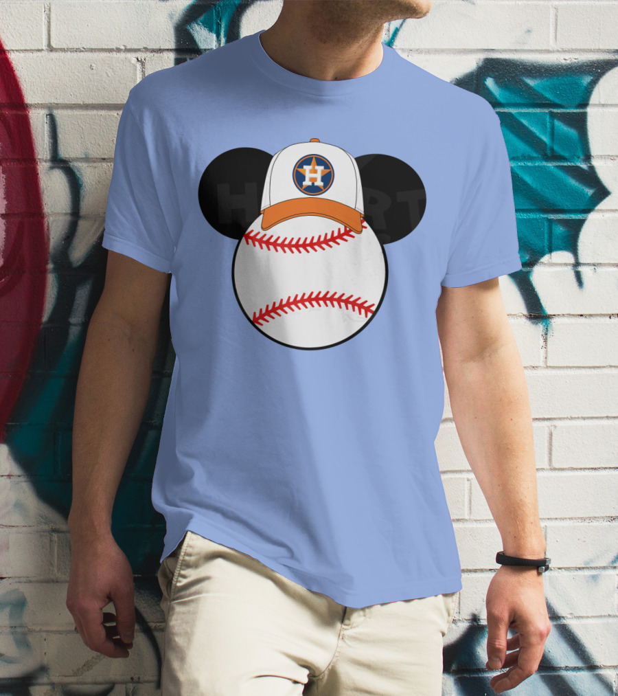 Houston Astros Mickey Mouse Baseball Cap T-Shirt