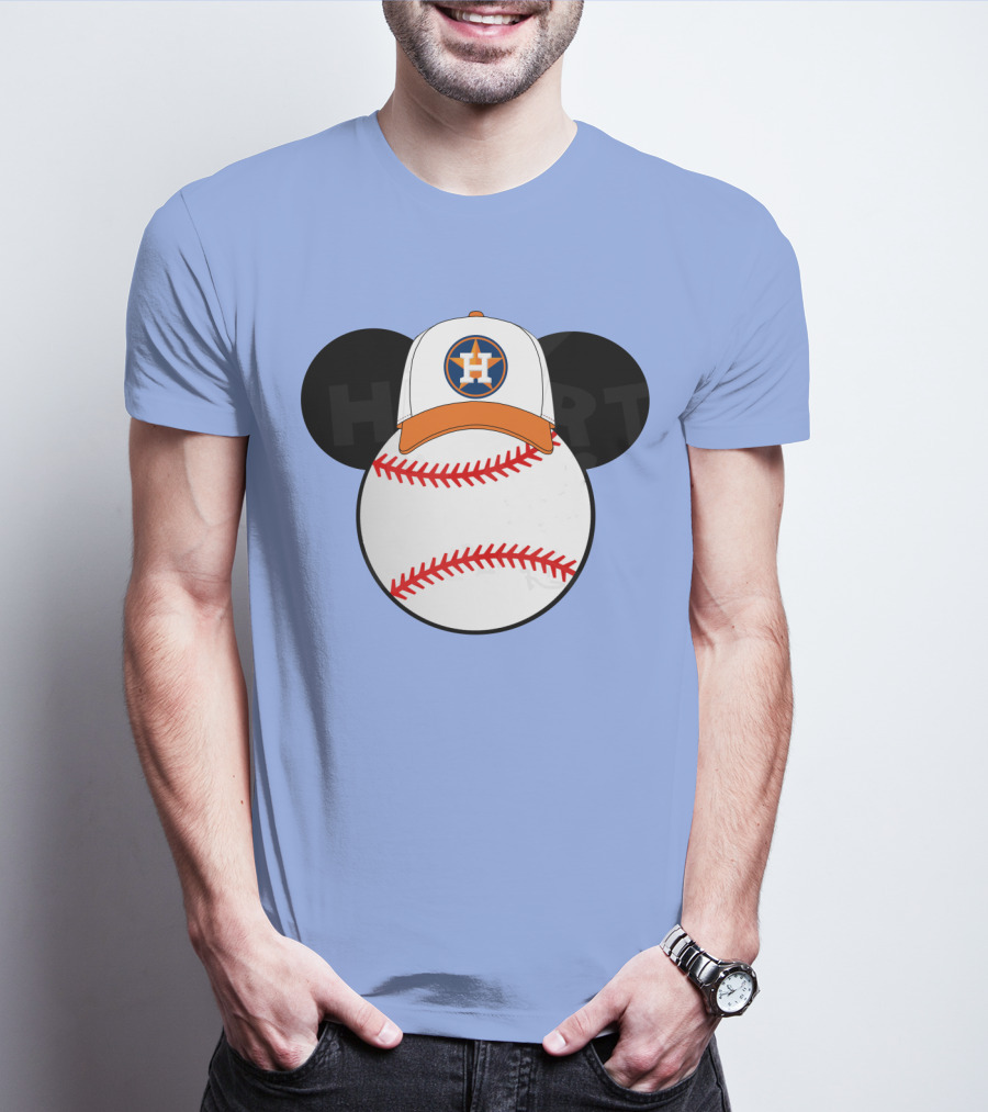 Houston Astros Mickey Mouse Baseball Cap T-Shirt