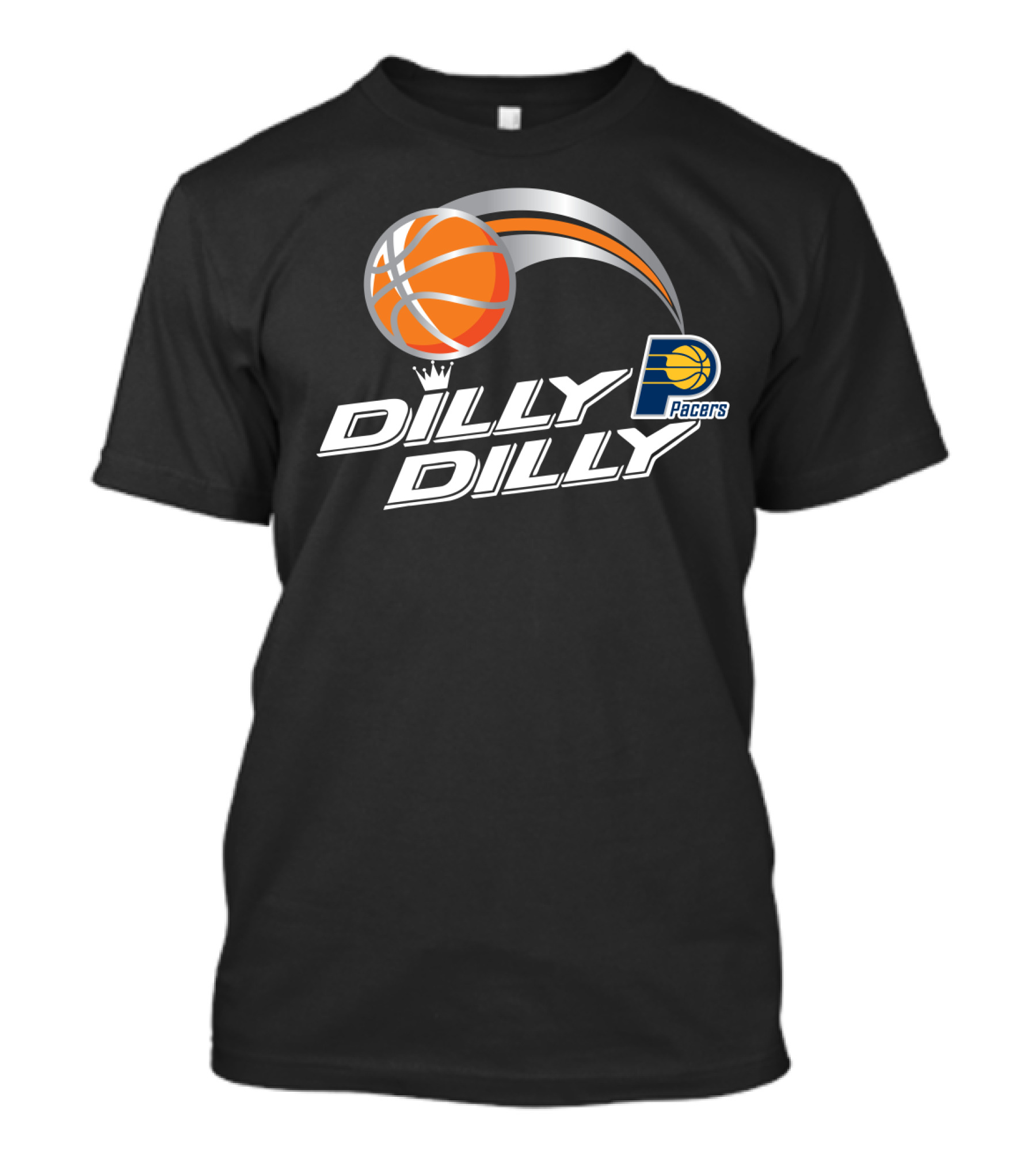 Pacers Dilly Dilly Basketball Logo With Orange Ball And Crown T-Shirt