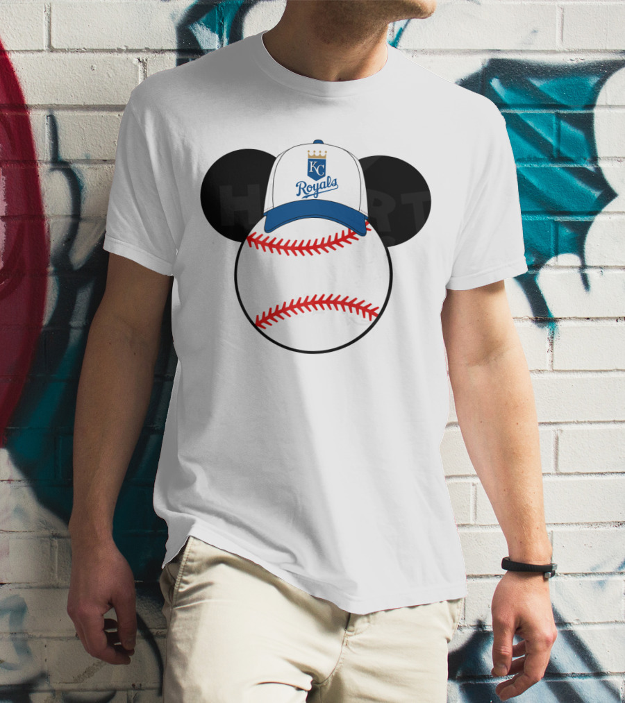 Kansas City Royals Baseball Cap Mickey Ears Heart T-Shirt