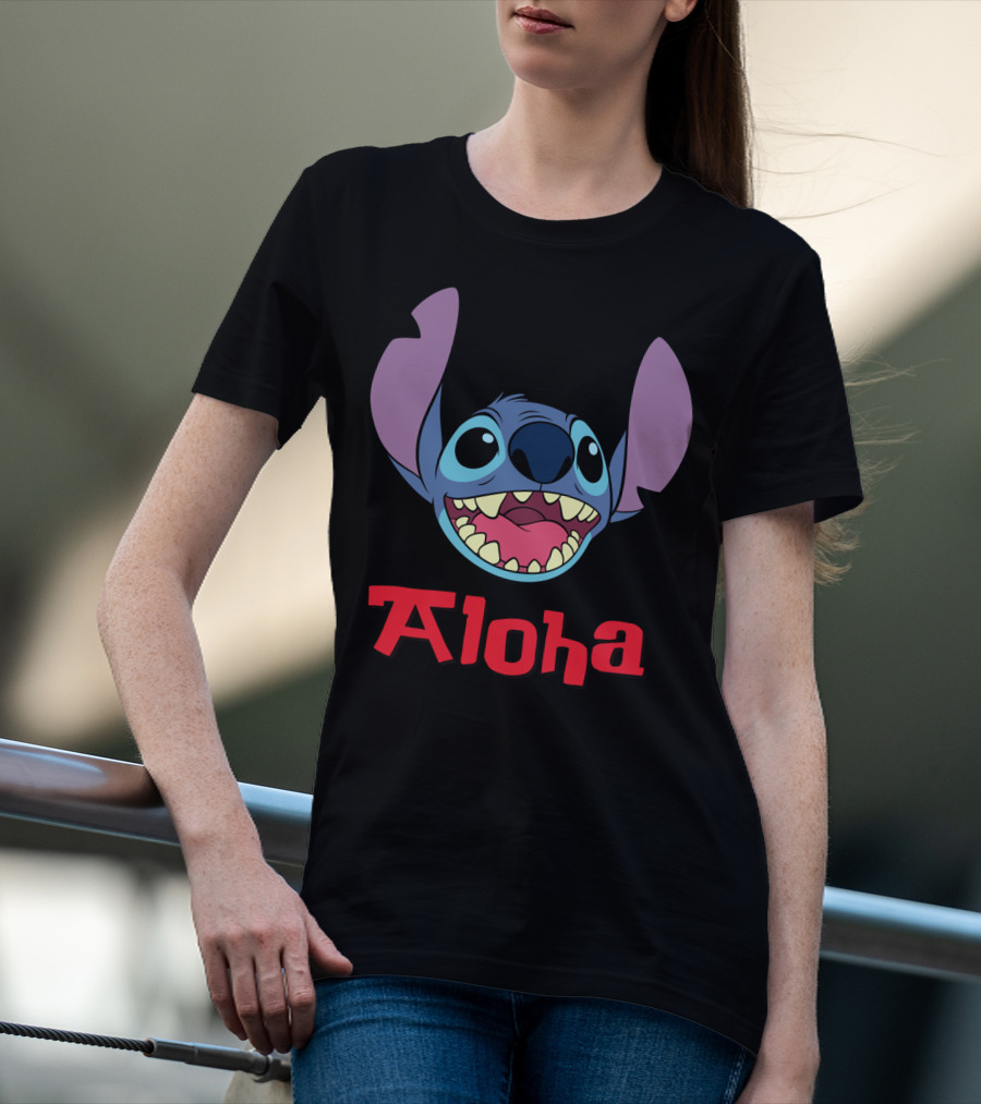 Lilo And Stitch Aloha Stitch Iconic Blue Character Smile T-Shirt