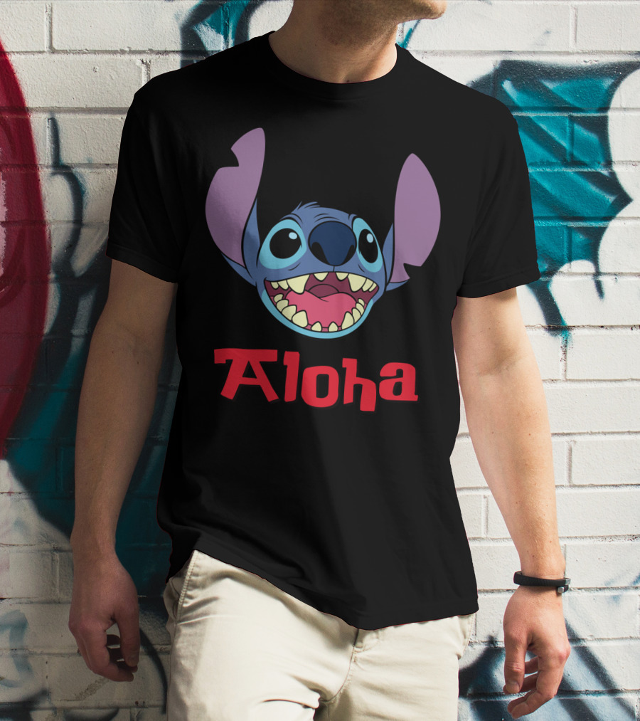 Lilo And Stitch Aloha Stitch Iconic Blue Character Smile T-Shirt