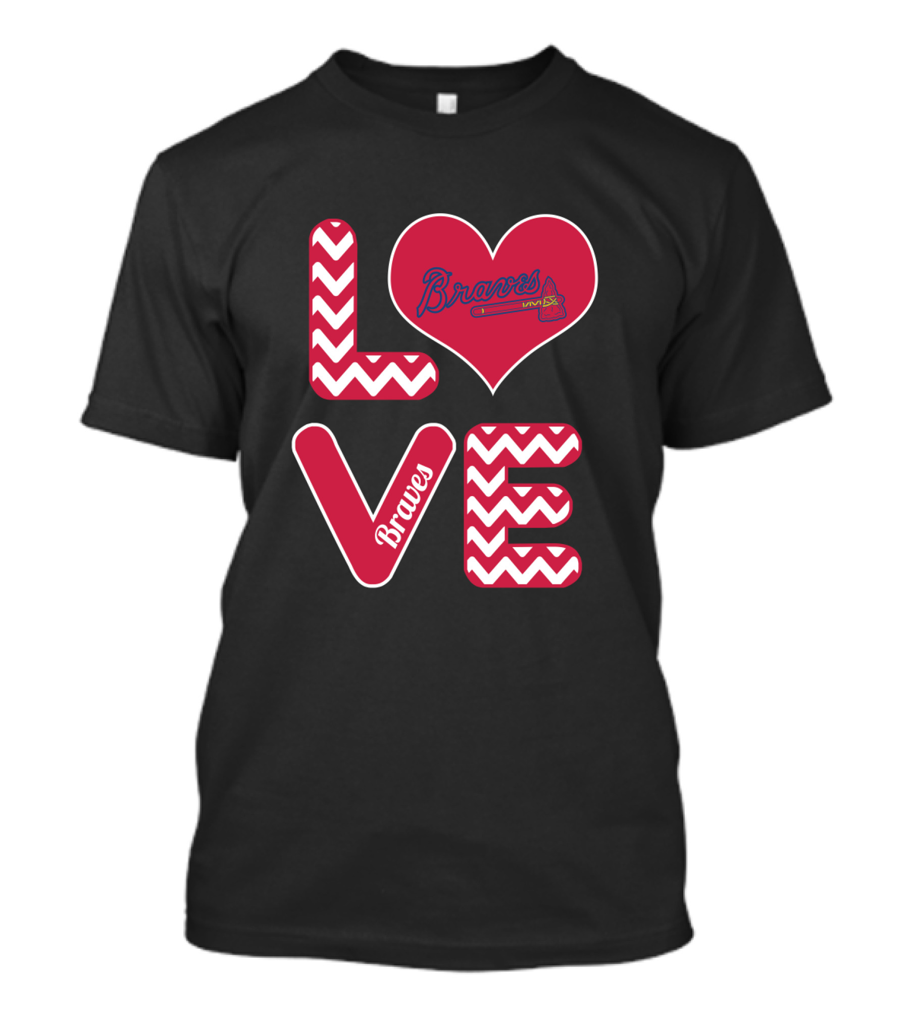 Love Braves Fans Heart Chevron Baseball T-Shirt