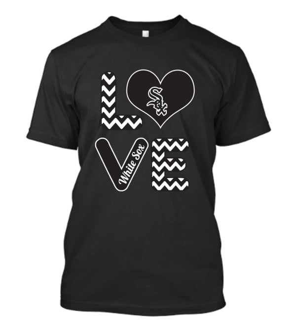 Love Chicago White Sox Heart Logo Baseball Fans T-Shirt