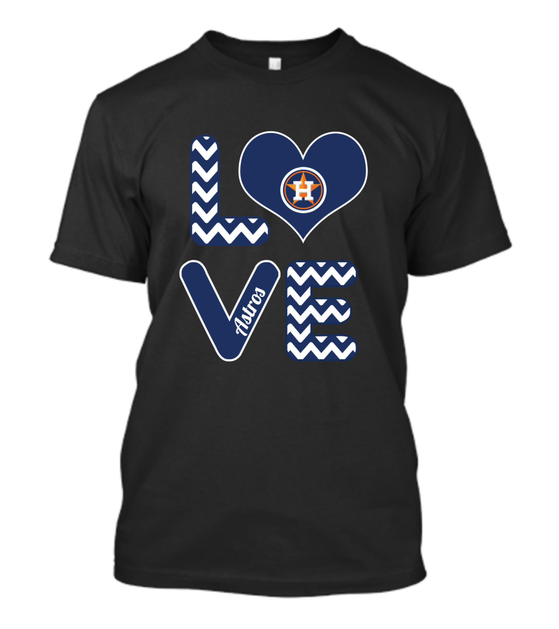 Love Astros Heart Design For Houston Baseball Fans T-Shirt