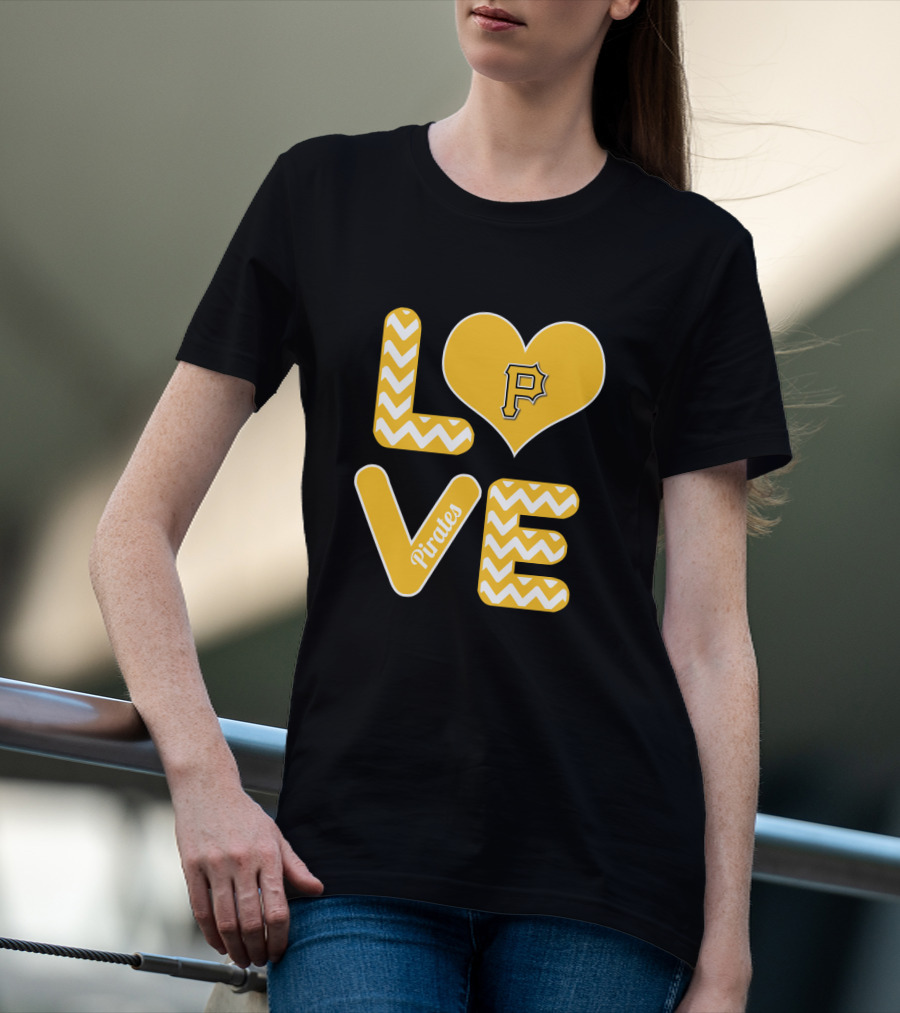 Love Pittsburgh Pirates Heart Design For Fans Baseball T-Shirt