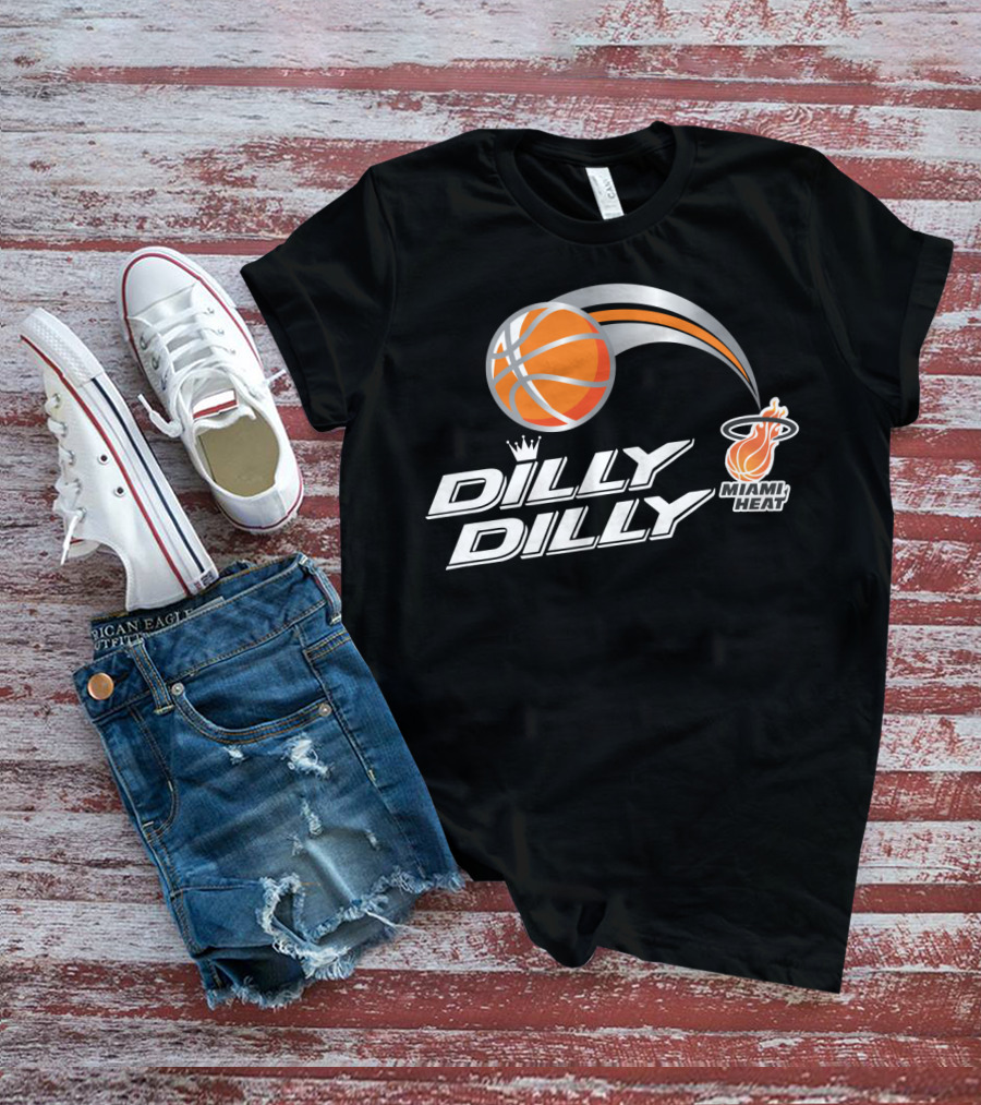 Miami Heat Dilly Dilly Basketball With Orange Ball And Crown T-Shirt