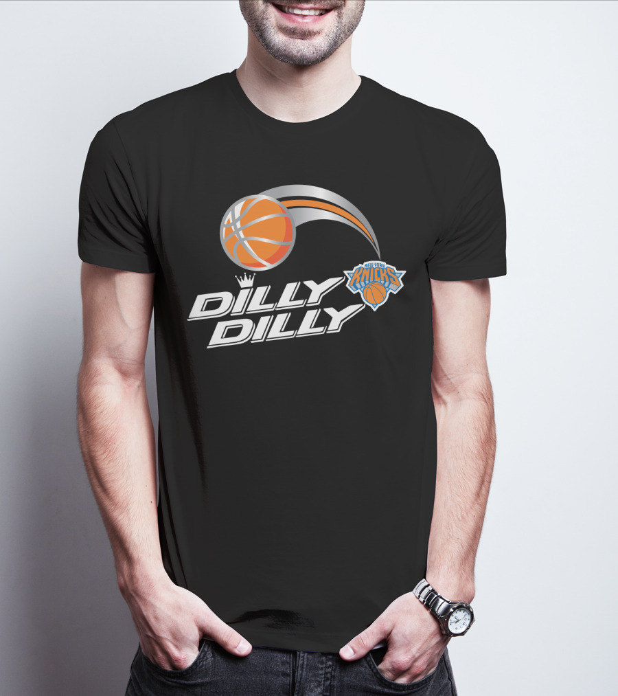 New York Knicks Dilly Dilly Basketball Logo And Orange Basketball T-Shirt