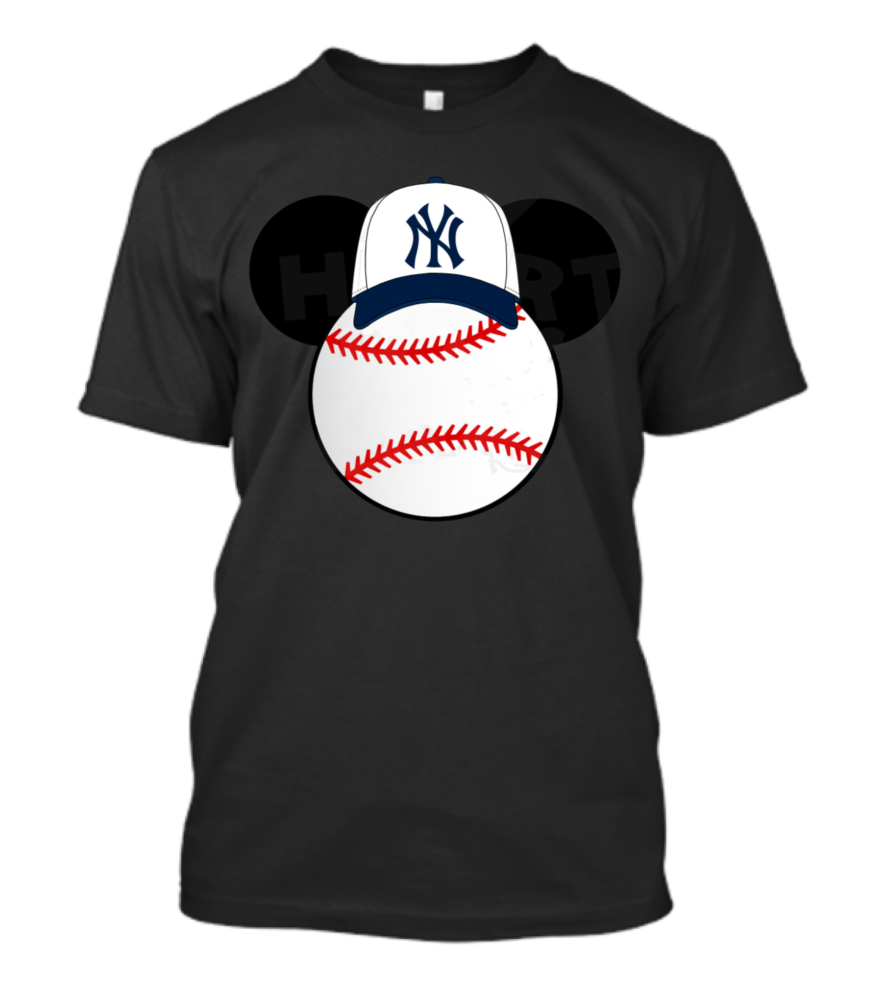 NY Yankees Mickey Baseball Heart T-Shirt