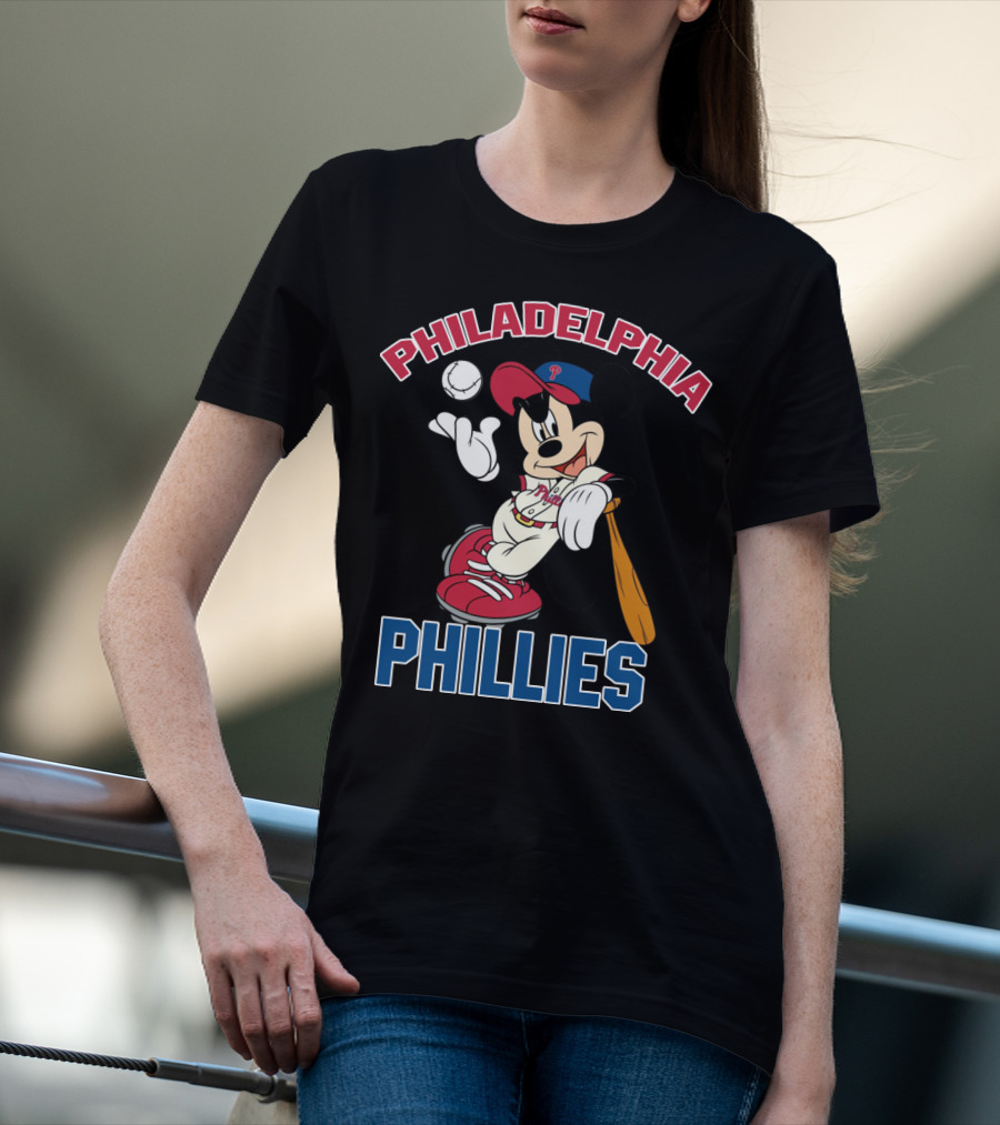 Philadelphia Phillies Mickey Mouse Baseball Player T-Shirt