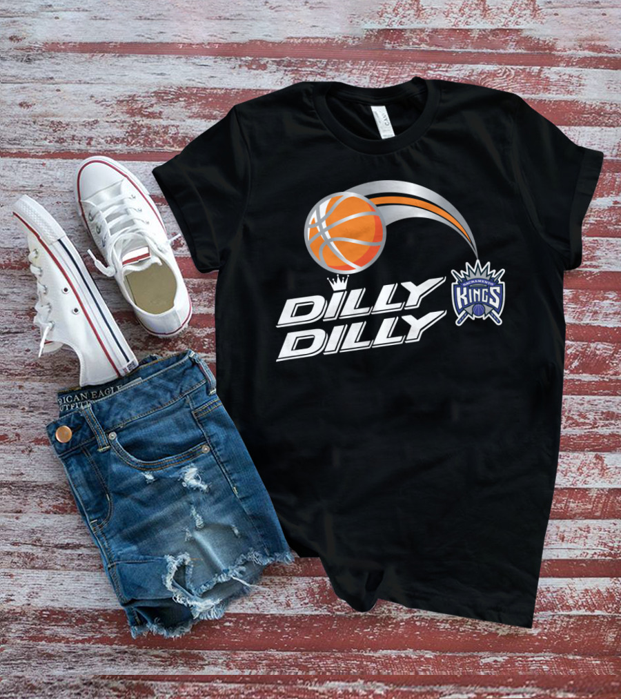 Sacramento Kings Dilly Dilly Basketball Logo With Crown And Orange Ball T-Shirt