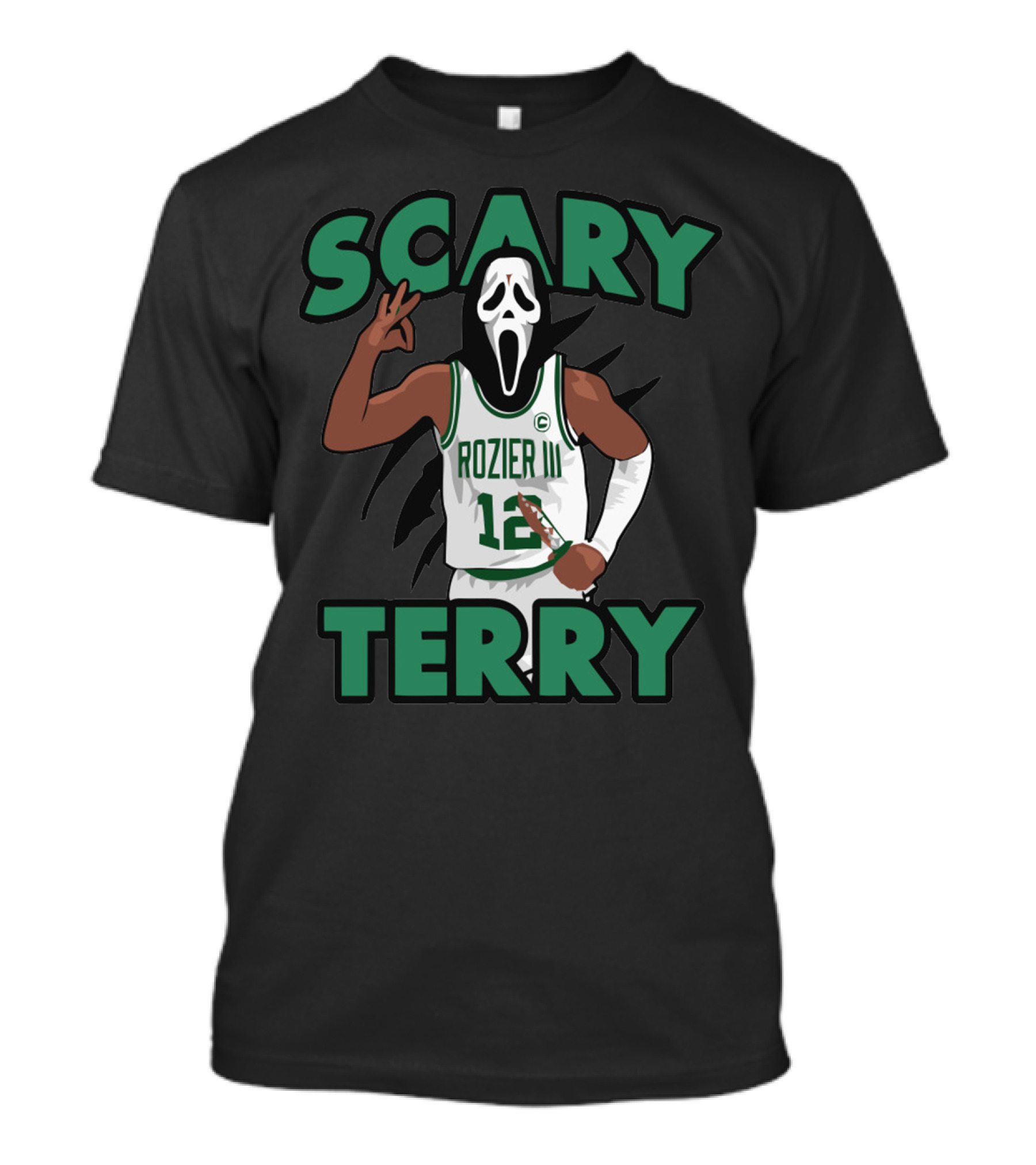 Scary Terry Rozier Iii 12 Basketball Ghostface Mask T-Shirt