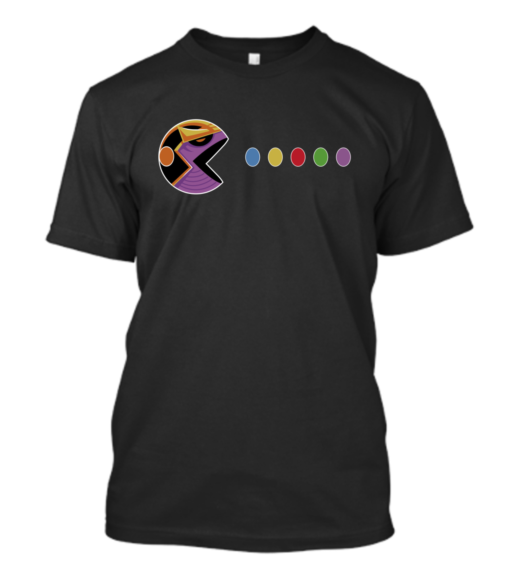 Thanos Pac Man Infinity War Style Mash Up With Iconic Gemstone Colors T-Shirt