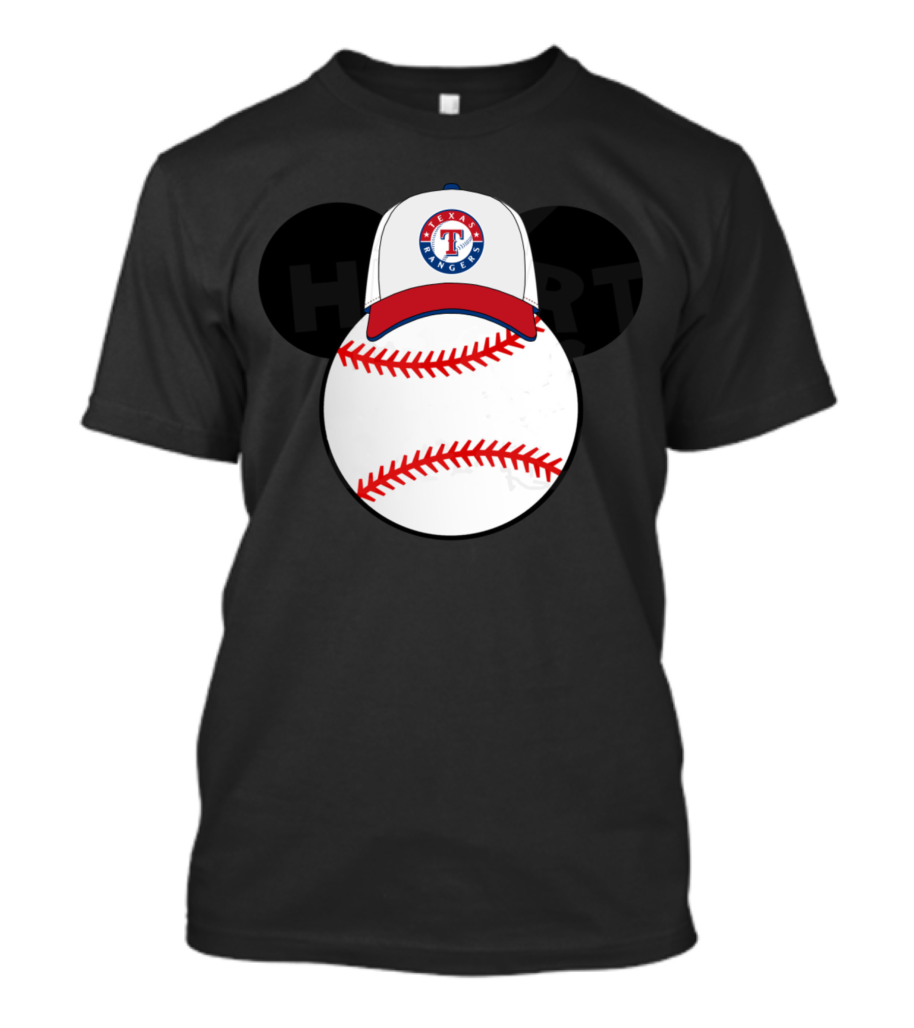 Texas Rangers Mickey Mouse Ear Baseball Cap T-Shirt