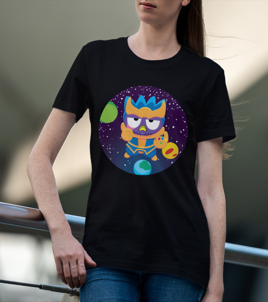 Thanos Owl Parody As The Mad Tiny Titan With Infinity Gauntlet In Space T-Shirt