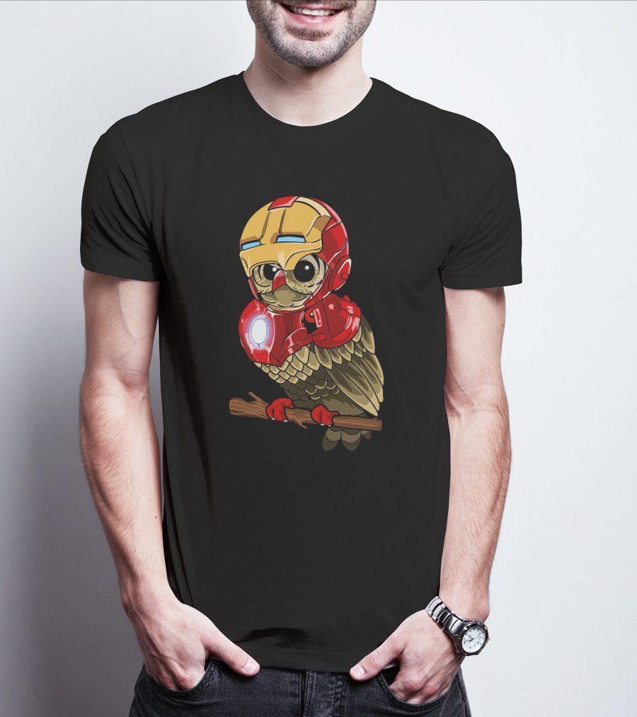 Owlvengers Iron Man Owl Infinity War Crossover T-Shirt