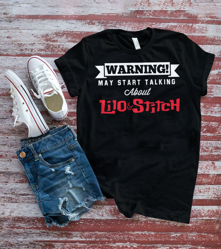 Warning Enthusiastically Discussing Lilo And Stitch Adventures T-Shirt
