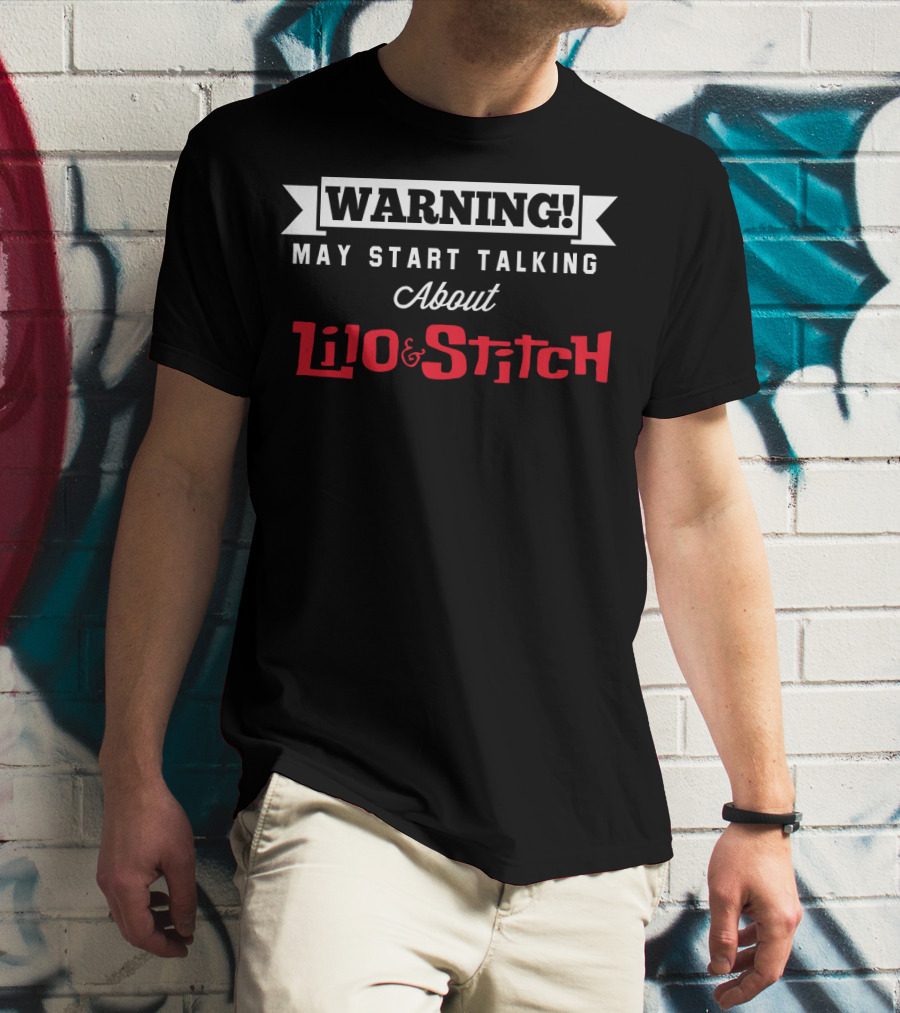 Warning Enthusiastically Discussing Lilo And Stitch Adventures T-Shirt
