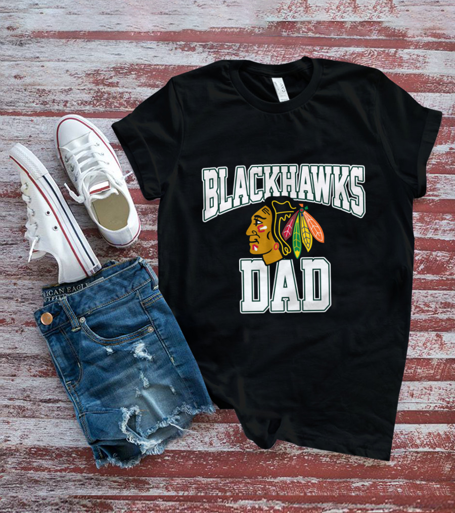 Blackhawks Dad Fan Apparel Featuring Iconic Team T-Shirt