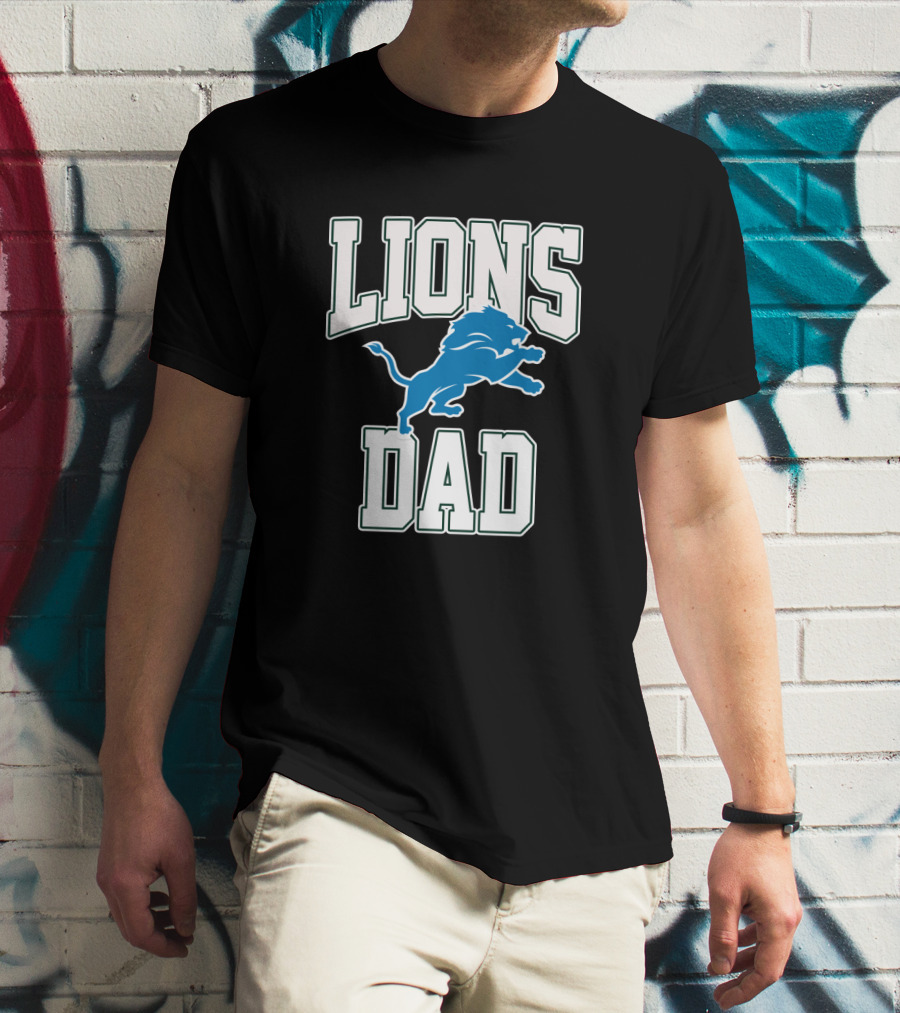 Detroit Lions Dad Best Father's Day Gift Idea T-Shirt