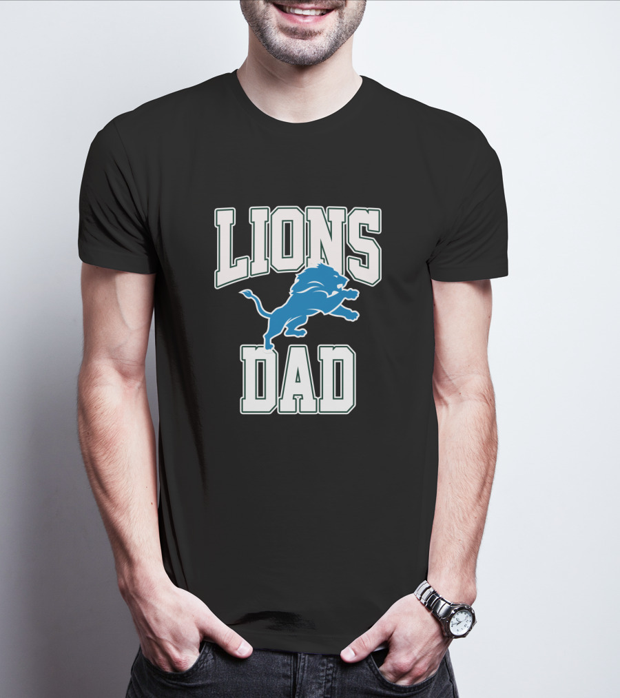 Detroit Lions Dad Best Father's Day Gift Idea T-Shirt