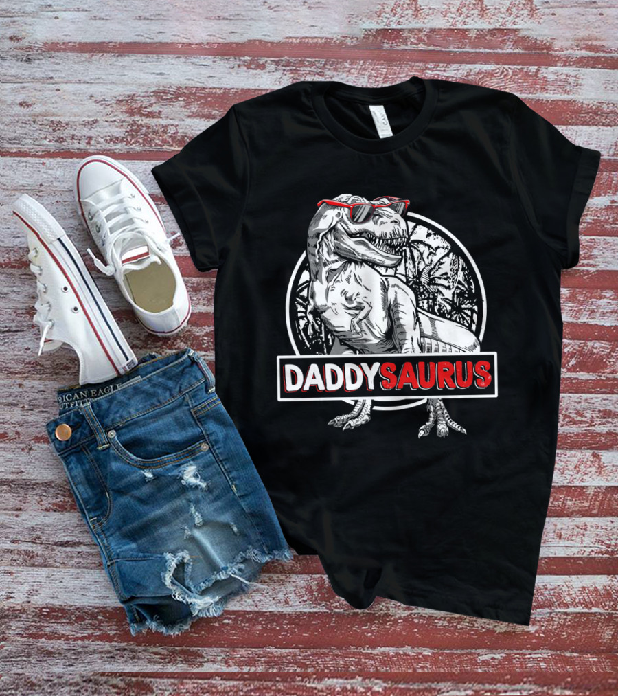 Daddysaurus T-Rex Father's Day Gifts Daddy Saurus T-Shirt