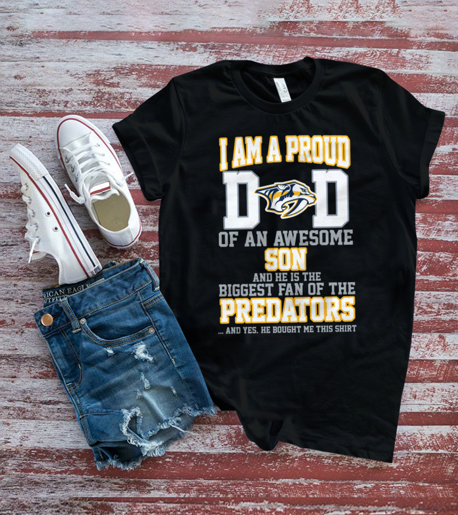 Proud Dad Of Awesome Son Nashville Predators Fan T-Shirt