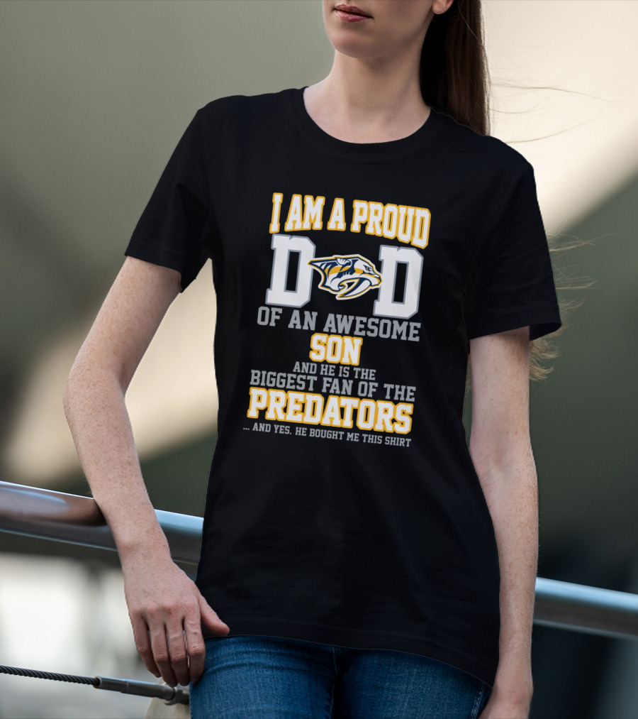 Proud Dad Of Awesome Son Nashville Predators Fan T-Shirt