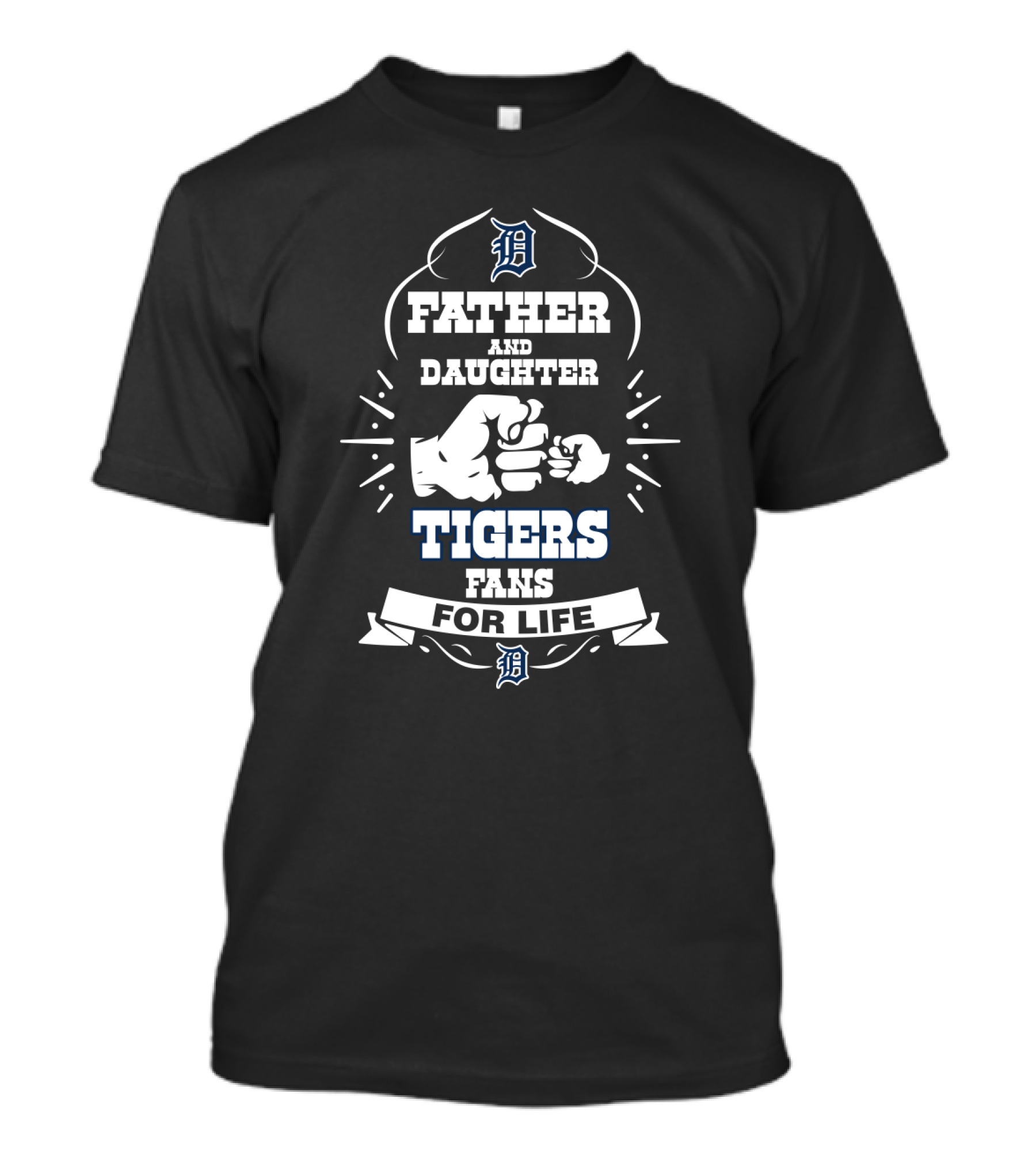 Father And Daughter Tigers Fans For Life Detroit T-Shirt