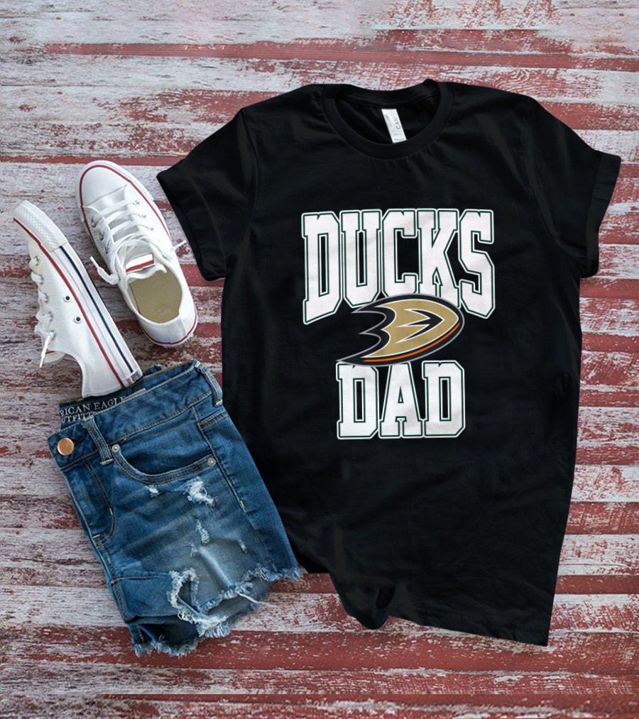 Anaheim Ducks Dad With Iconic Team T-Shirt