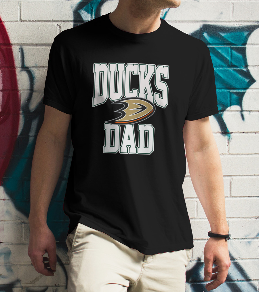 Anaheim Ducks Dad With Iconic Team T-Shirt