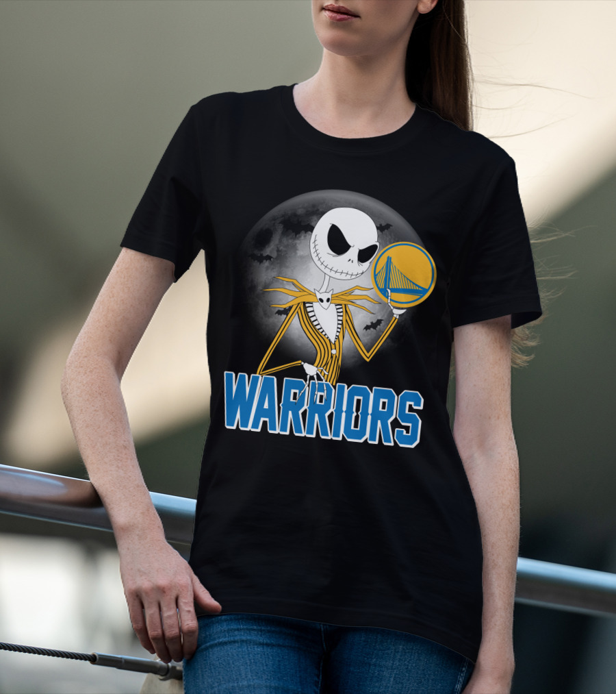 Jack Halloween Warriors Golden State Fan Basketball Moon Scene T-Shirt