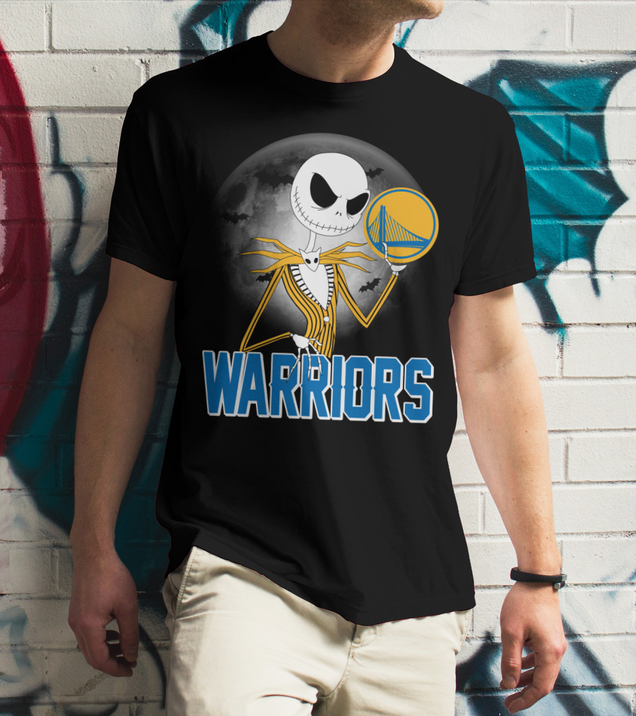 Jack Halloween Warriors Golden State Fan Basketball Moon Scene T-Shirt