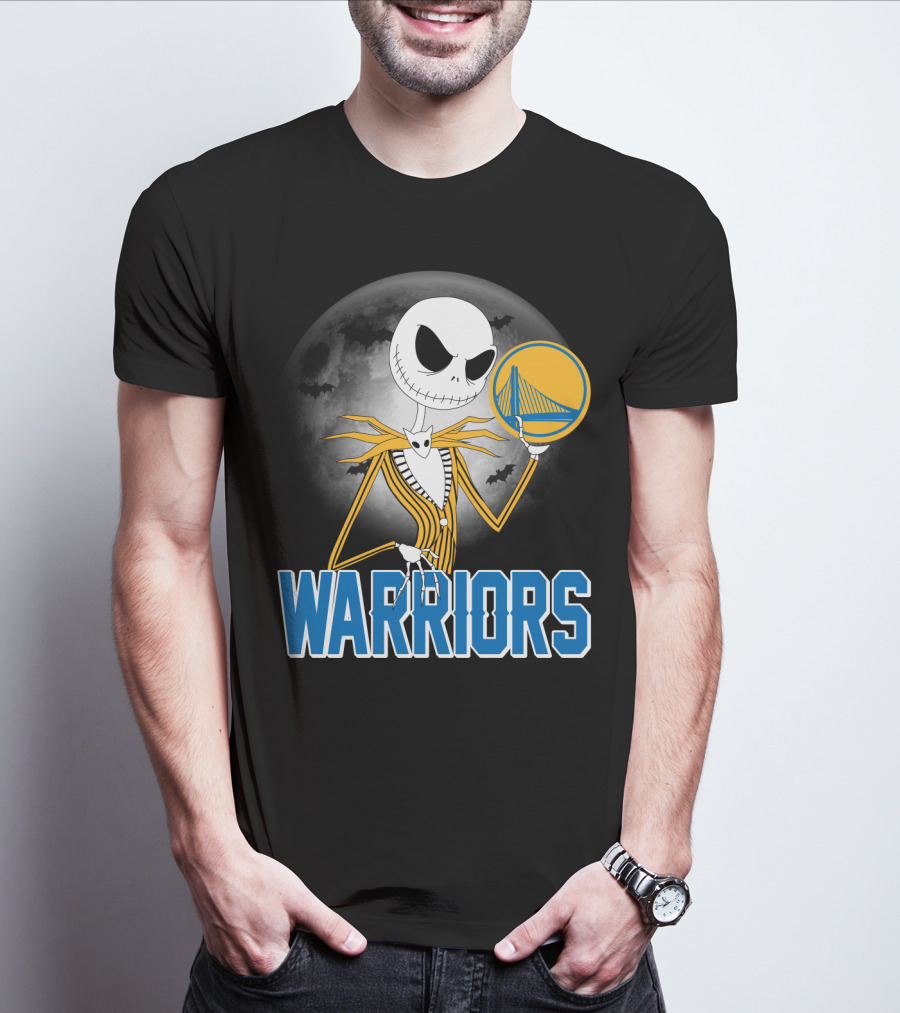 Jack Halloween Warriors Golden State Fan Basketball Moon Scene T-Shirt